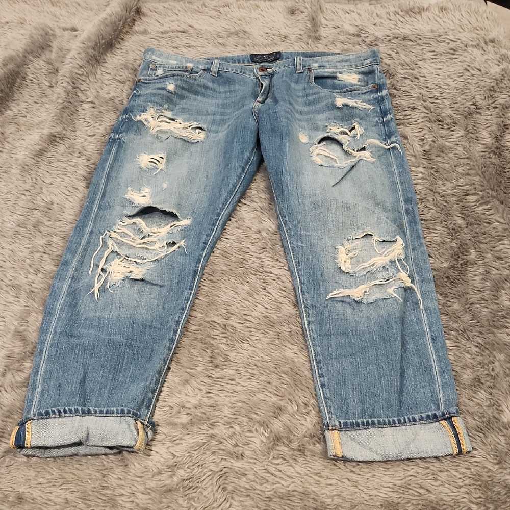 Lucky Brand Light Blue Distressed Sienna Cigarette Jeans Size 31 (12)